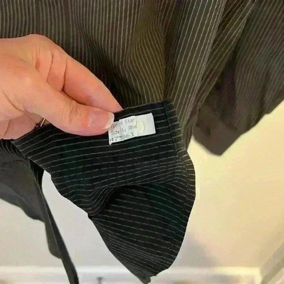 Axcess Mens Classic Fit Long Sleeve Button Down Dress Shirt Black Pinstripe XXL - Picture 9 of 16